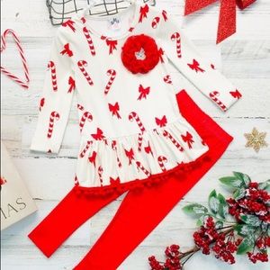 Mia Belle girls candy cane tunic set